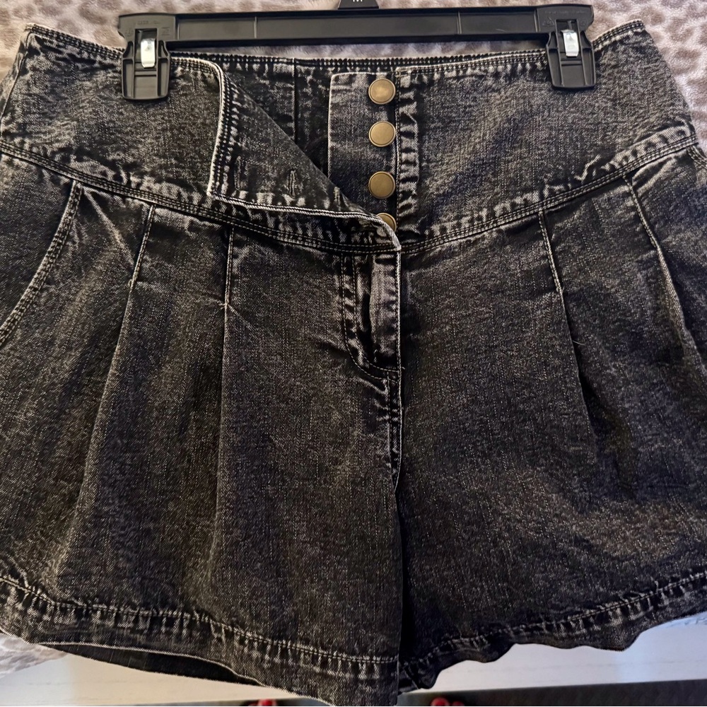 Free People Acid Wash High Waist Jean Shorts